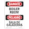 Signmission Safety Sign, OSHA Danger, 5" Height, Boiler Room Bilingual Spanish OS-DS-D-35-VS-1049 - alternate 1